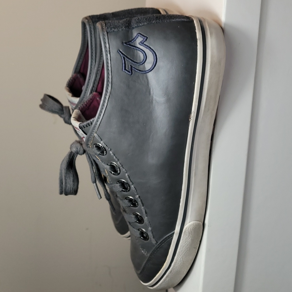 True Religion grey leather high top sneakers size 11.5